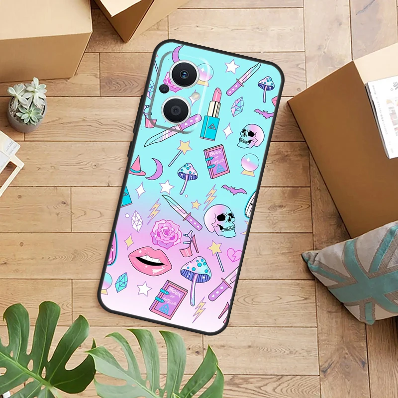 Girly Pastel Witch Goth Case For OPPO Reno 8T 4Z 5Z 10 Pro 4 5 6 7 8 Lite OPPO Find X2 Lite X3 Neo X5 X6 Pro Cover