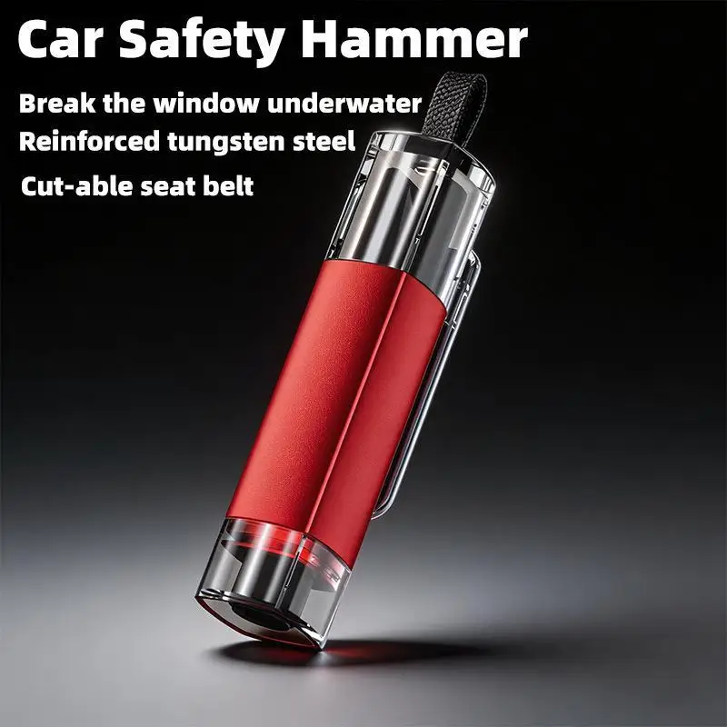 2-In-1 Durable Alloy Car Safety Hammer Seat Belt Cutter Window Glass Breaking Tool for Driver Escape Emergency