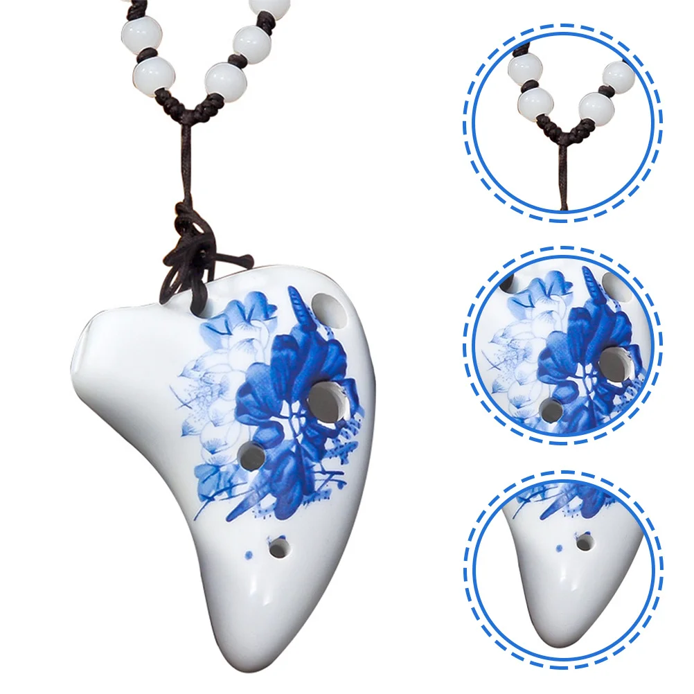 قلادة الأكرينا السيراميكية 6 فتحات أداة محمولة صغيرة خفيفة الوزن سهلة الحمل للمبتدئين ودية 6 فتحات الأكرينا