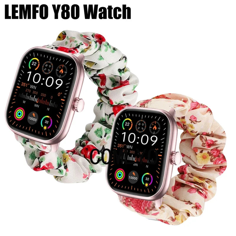 For LEMFO Y80 Smart Watch Strap Cotton yarn Dacron Soft Women Lady Band Bracelet Screen protector film