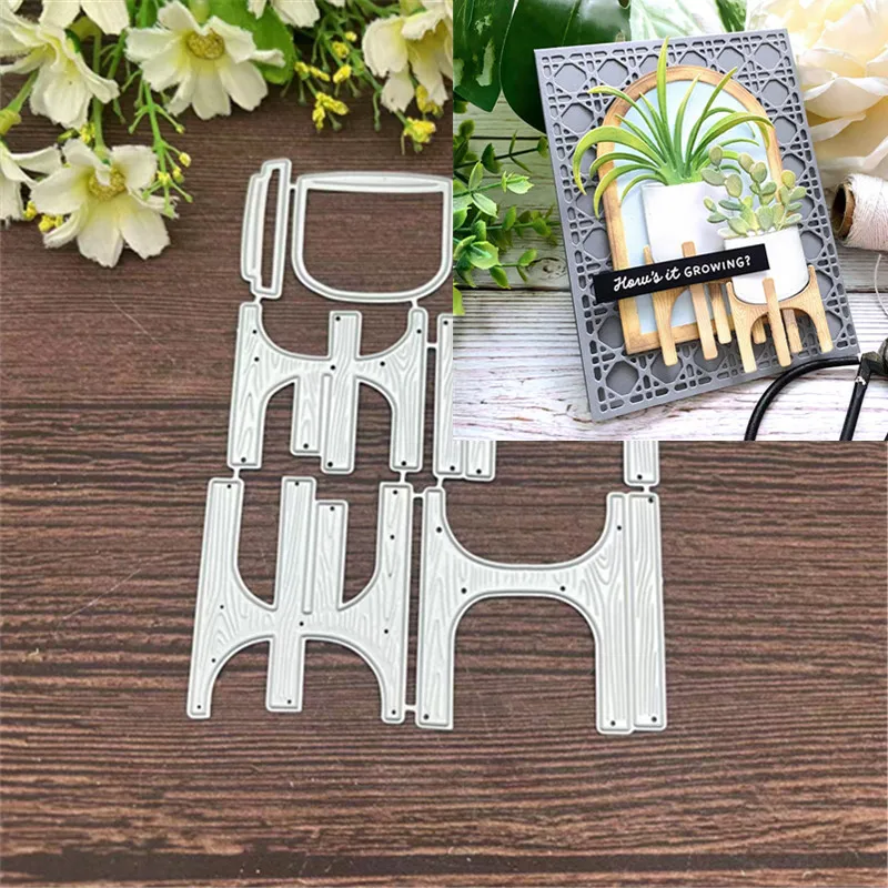 

Flower pot Frame Metal Cutting Dies Stencils For DIY Scrapbooking Decorative Embossing Handcraft Template Flower pot Frame