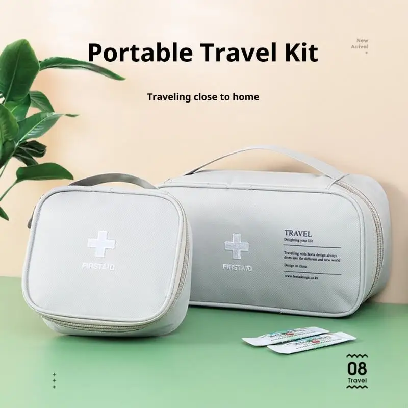 حقيبة الإسعافات الأولية مجموعة أدوات طبية للطوارئ مقاومة للماء للتخييم في الأماكن المغلقة والسفر مع مقصورات متعددة F19E #3