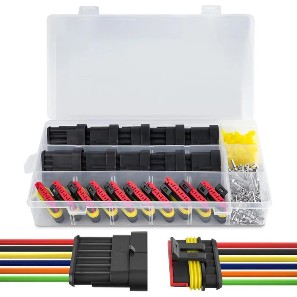 260PCS 6pin Electrical Connector Plug Male And Female Terminal Wire Waterproof Connector Truck Motorcycle Marine Connector