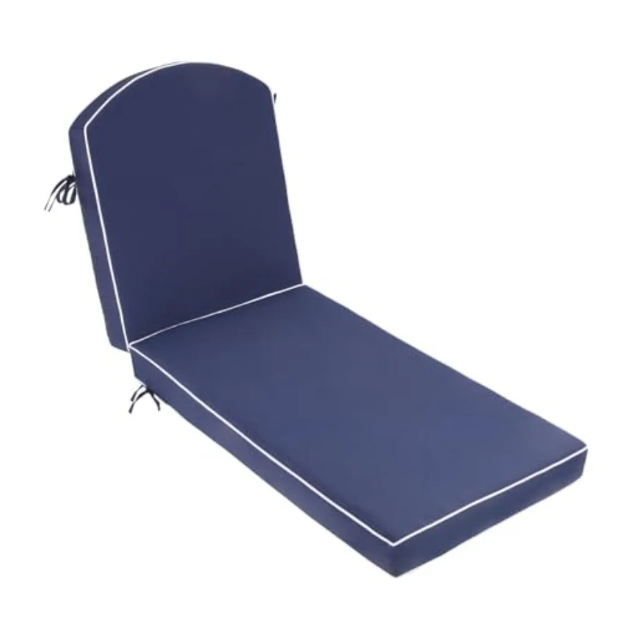 

80 x 26 inch Outdoor Chaise Lounge Cushion Extra Wide High-Water Resistant 3" Resilience Foam Lounge Chair Cushion with 4 Ties