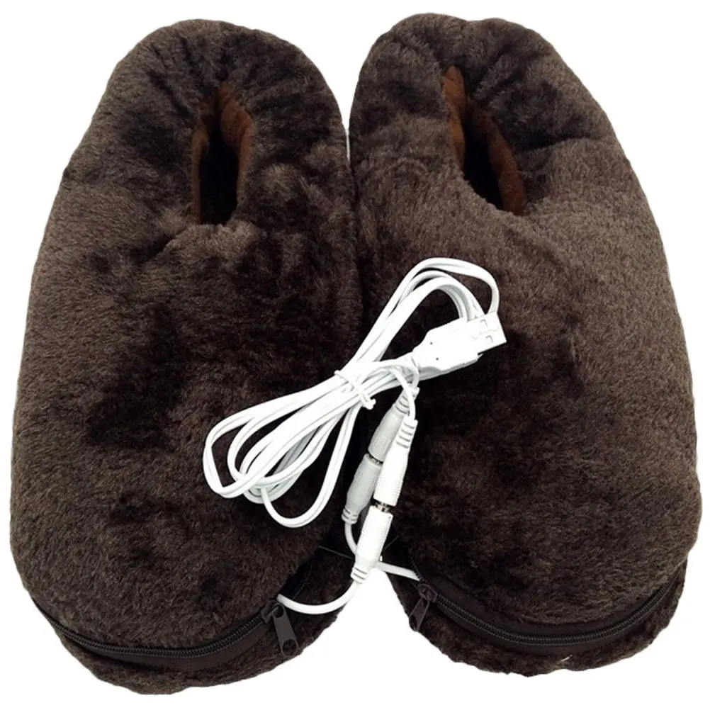 

1Pair Electric Heating Foot Warmer Winter Warm Shoes USB Powered Safe Convenient Foot Warming Tool for Indoor Use All Day