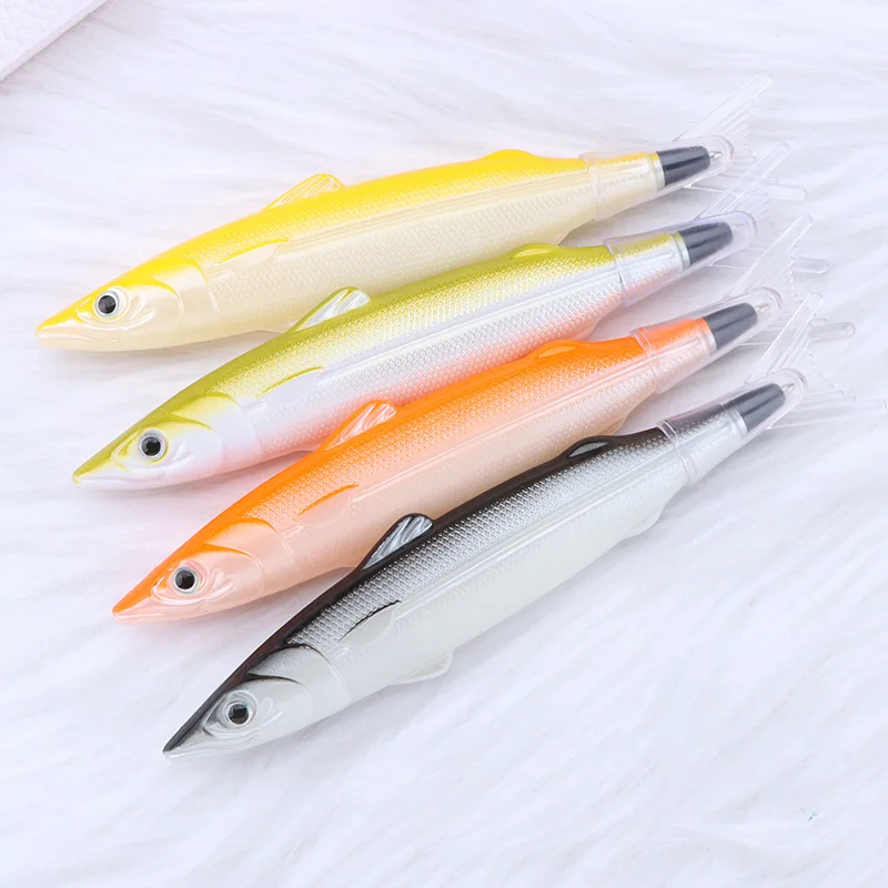 24Pcs Wholesale Fun Salted Fish Pen Creative Office Simulation Goldfish Modeling Ballpoint Pen, Student Stationery