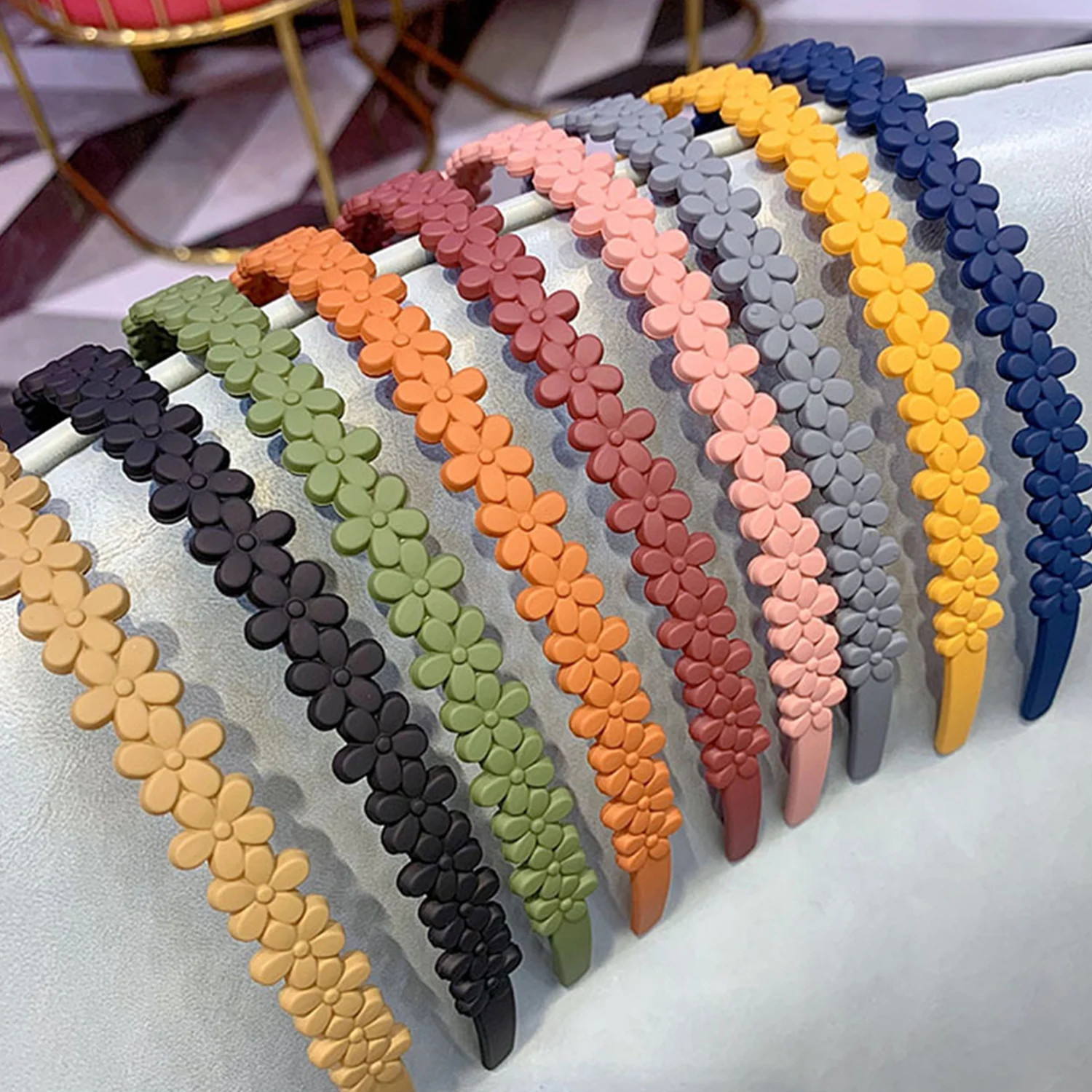 

Elegant Solid Color Little Plum Hairbands For Women Trendy Non-slip Hair Combs Hair Accessories Girl Face Wash Sports Headbands