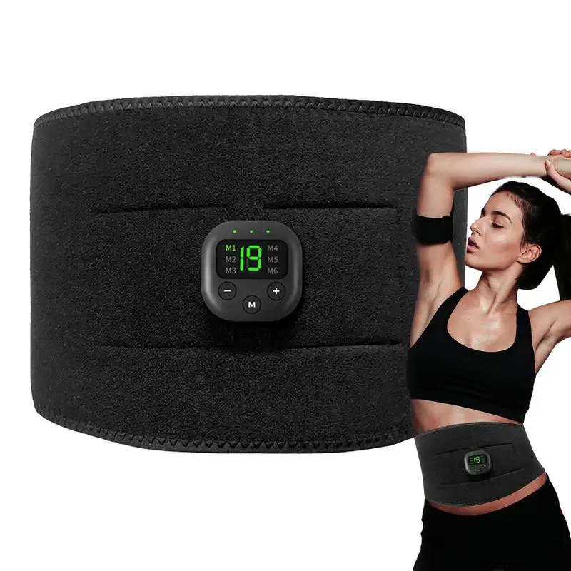 Workout Muscle Stimulator EMS Ab Stimulator Belt Smart Lower Back Massager 6 Modes Pulse Graphene Belt Electric Portable For Arm