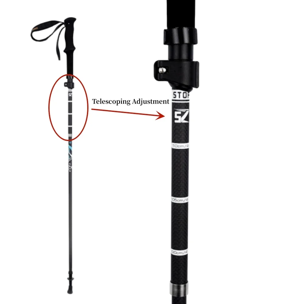 

2024 Ultralight Carbon Fiber Telescopic Sticks Trekking Poles Walking Hiking Foldable Outdoor Climbing Accessories 115-135cm