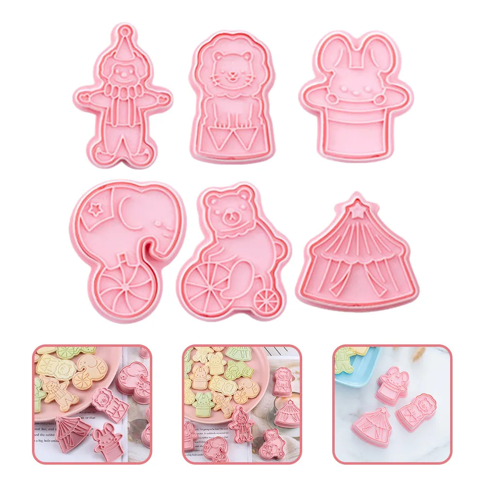 

6Pcs Holiday Cookie Cutters Plastic Baking Molds Cute Shapes for Kids Christmas Birthday Halloween Baking Craft Kitchen Tools