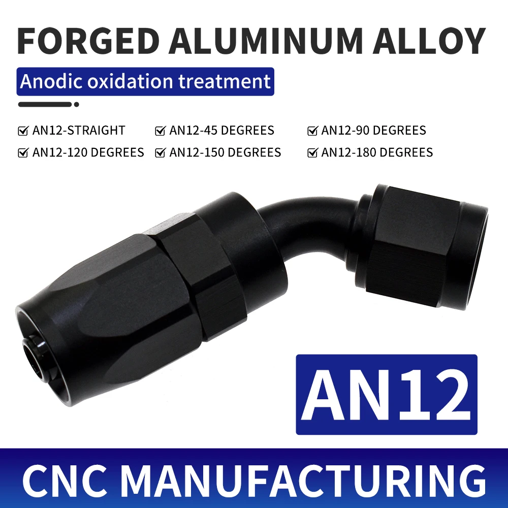 

Universal Type Oil Pipe Fitting Wire Braided Oil Tube Adapter Engine Oil Radiator Interface AN12Straight 0°45° 90° 120° 150°180°
