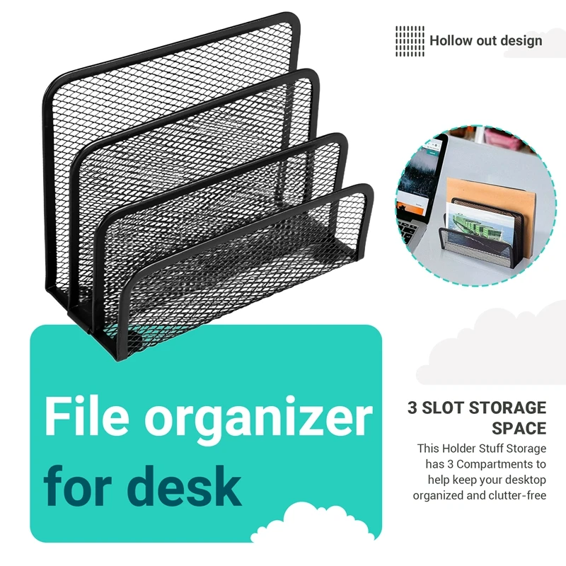 Desk Mail Organizer Small File Holders Letter Organizer Document/Filing/Folders/Paper Organizer For Desktop