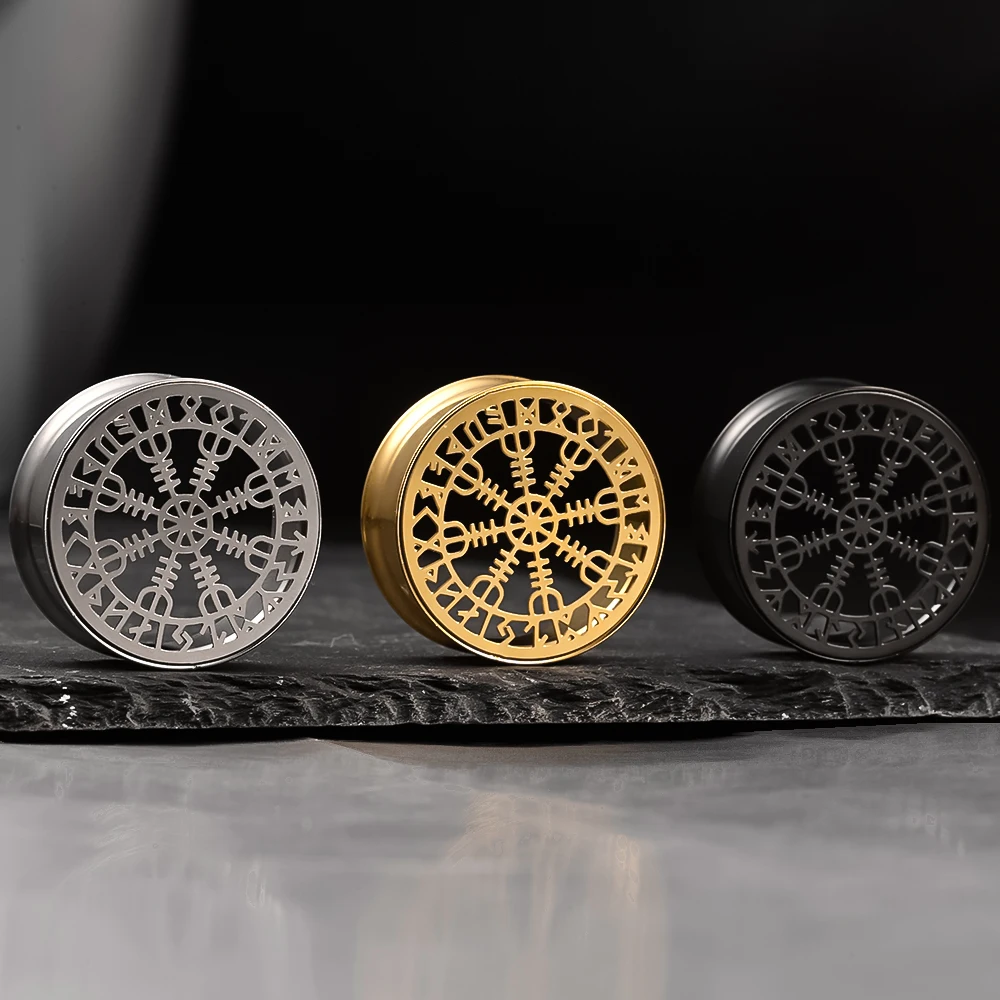 Doearko 2PCS Fashion 316 Stainless Steel Ear Gauges Stretcher Rune Ear Plugs Tunnels Earrings Piercing Expanders Body Jewelry