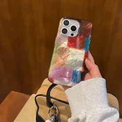 Personalized Color Square Phone Case for iPhone 16 16pro 16Promax, 15 15pro 15Pro, 14 14Pro 14Promax, 13, New