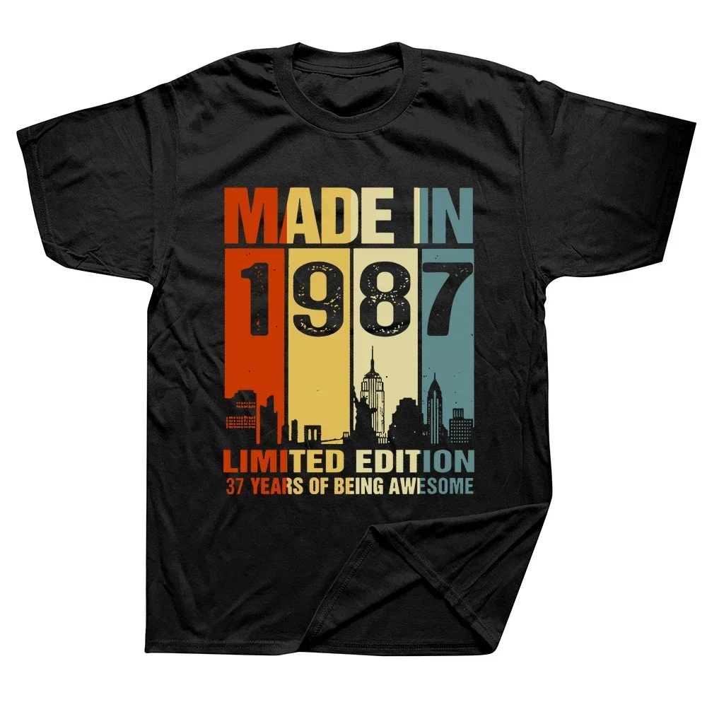 Vintage Made in 1987 Limited Edition 37 Years of Being Awesome Summer Graphiicc Cotton Streetwear Birthday Gifts T-shirt