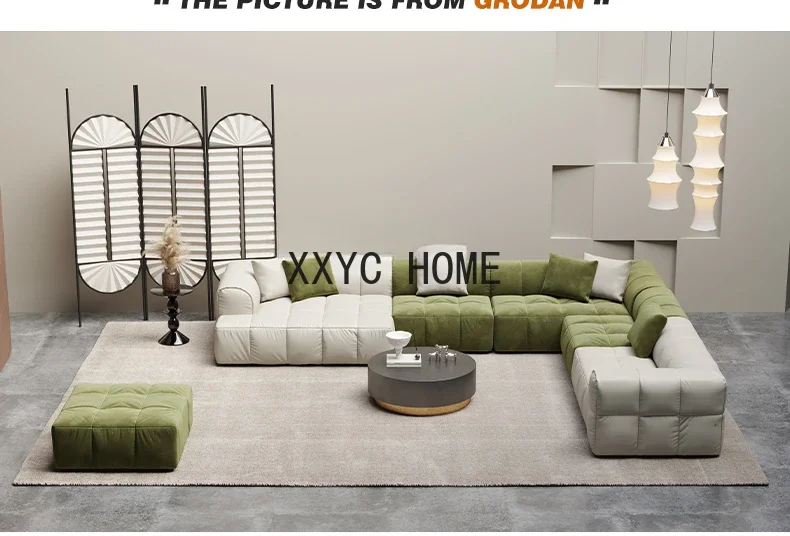 Tofu Block Imperial Concubine Corner Full Leather First Layer Cowhide Living Room Sofa image 5
