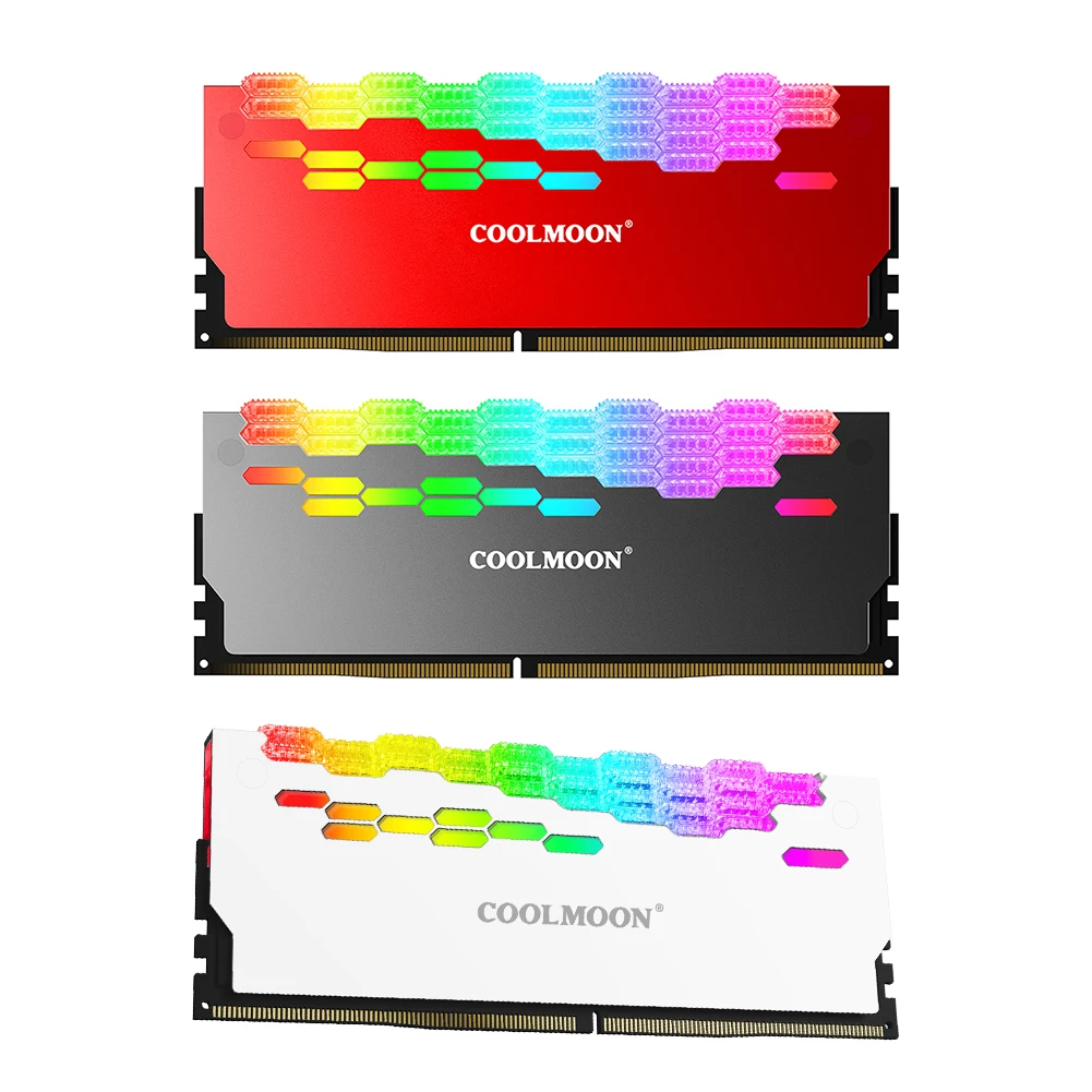 COOLMOON RA-2 RAM Heat Sink Cooler ARGB Colorful Heat Spreader for PC Computer