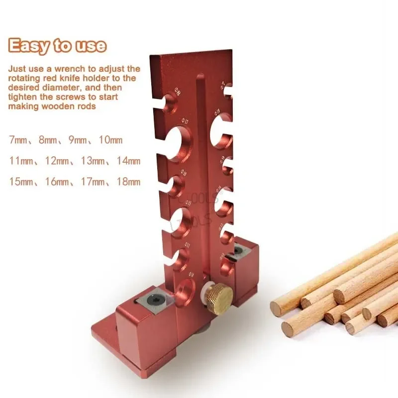 Imagem -03 - Furadeira Elétrica Rodada Rod Making Tool Dowel Maker Madeira Redonda Furador Auxiliar Máquina de Arredondar Ferramentas para Carpintaria 718 mm 12 Buracos