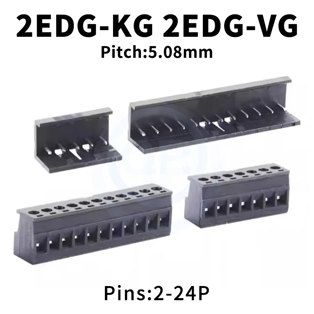 (10 Sets) 2EDG-KG VG S7-200 1200 PLC 5.08mm Black terminal block Analog quantity Pin plug 2EDGKG + 2EDGVG 5.08
