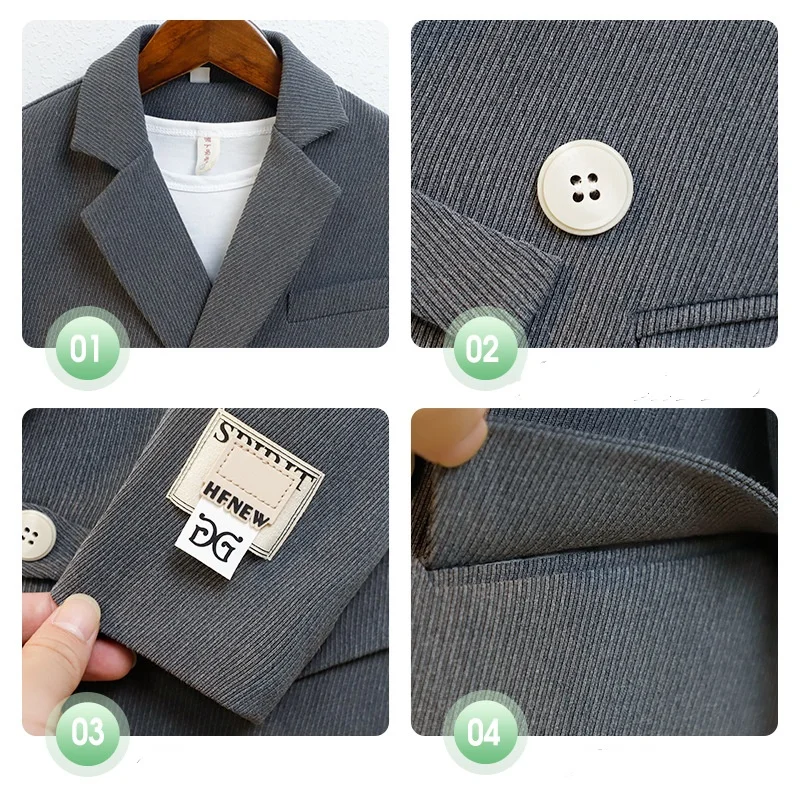 Children Double Breasted Blazer Jack Vest Pants Boys Suit Waistcoat Wedding Clothes Set Toddler Formal Dress Kids Tuxedos Outfit