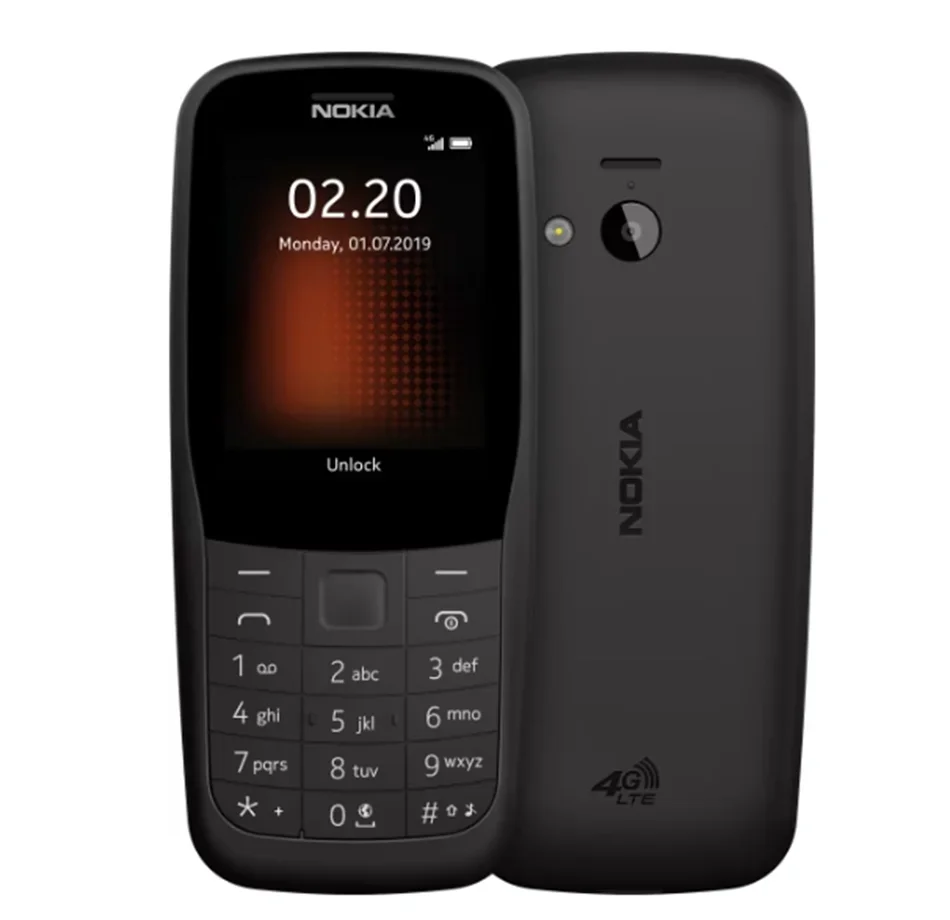 Oryginalny 220 4G Dual SIM telefon komórkowy 2.4 "FM Bluetooth odblokowany telefon komórkowy hebrajska klawiatura używany telefon