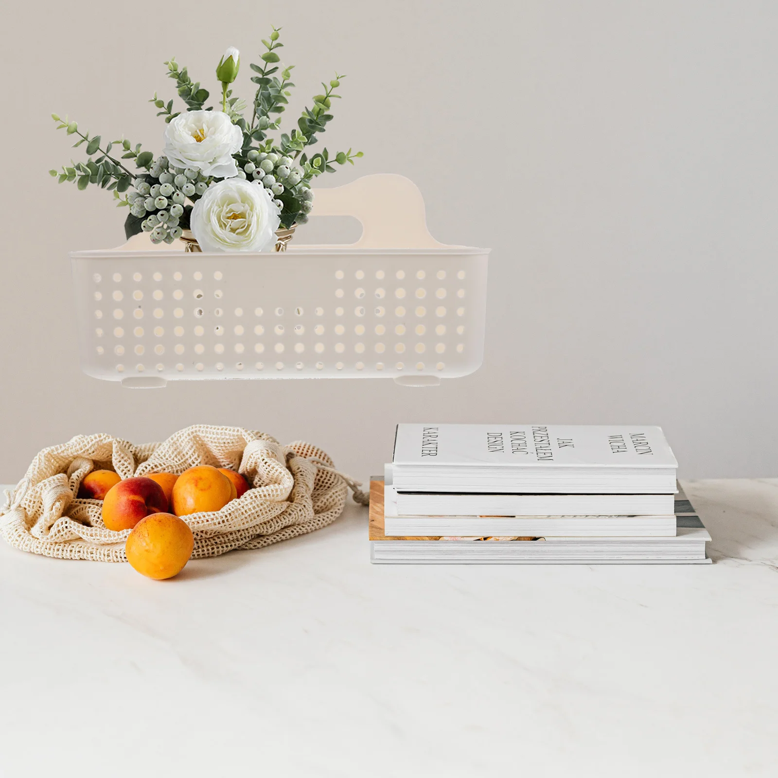 

2pcs Wall Mount Storage Basket For Kitchen Bathroom Organizer Spice Bottles Shampoo Conditioner Holder No Drill Needed Hanging