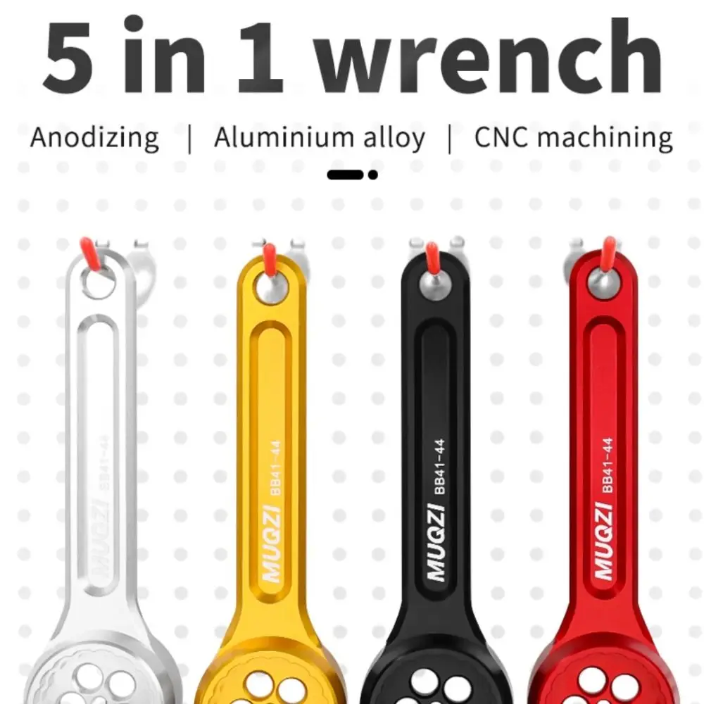 

5-in-1 Bike Center Axis Disassembly Tool Portable Anti-loosening Device Bottom Bracket Wrench 39/41/44/46/49mm Aluminum Alloy