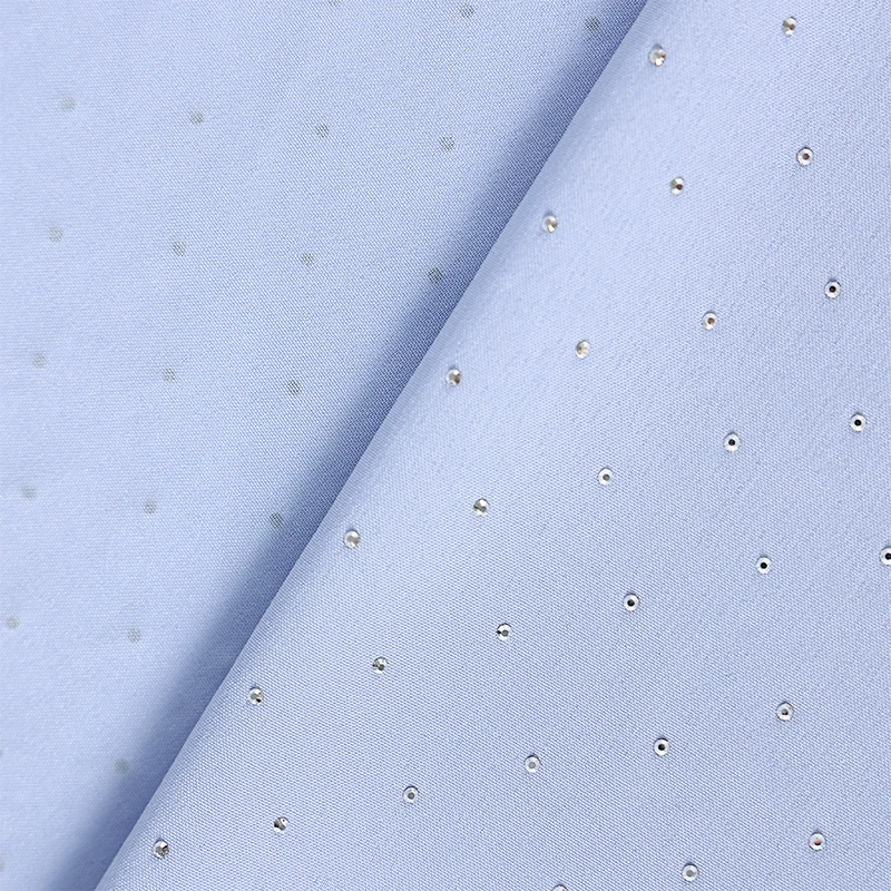 Hot Stamping Diamond Chiffon Fabric Opaque Shiny By The Meter for Scene Decoration Headwear Wedding Dress Diy Sewing Cloth White