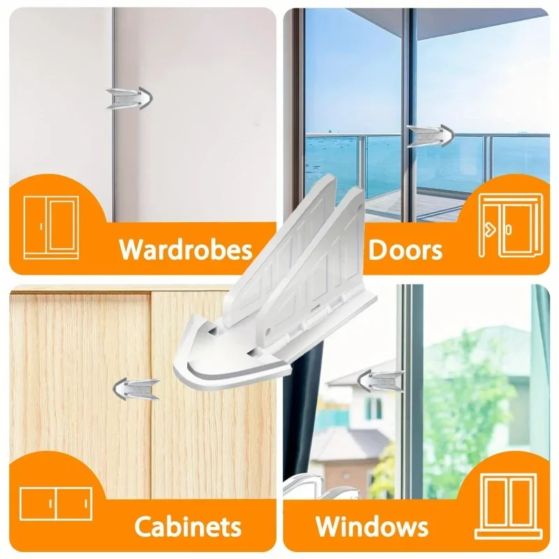 1PC Sliding Door Window Protection Lock Child Lock Safety Butterfly Sliding Locks Anti-Pinch Wardrobe Locking Window Protection