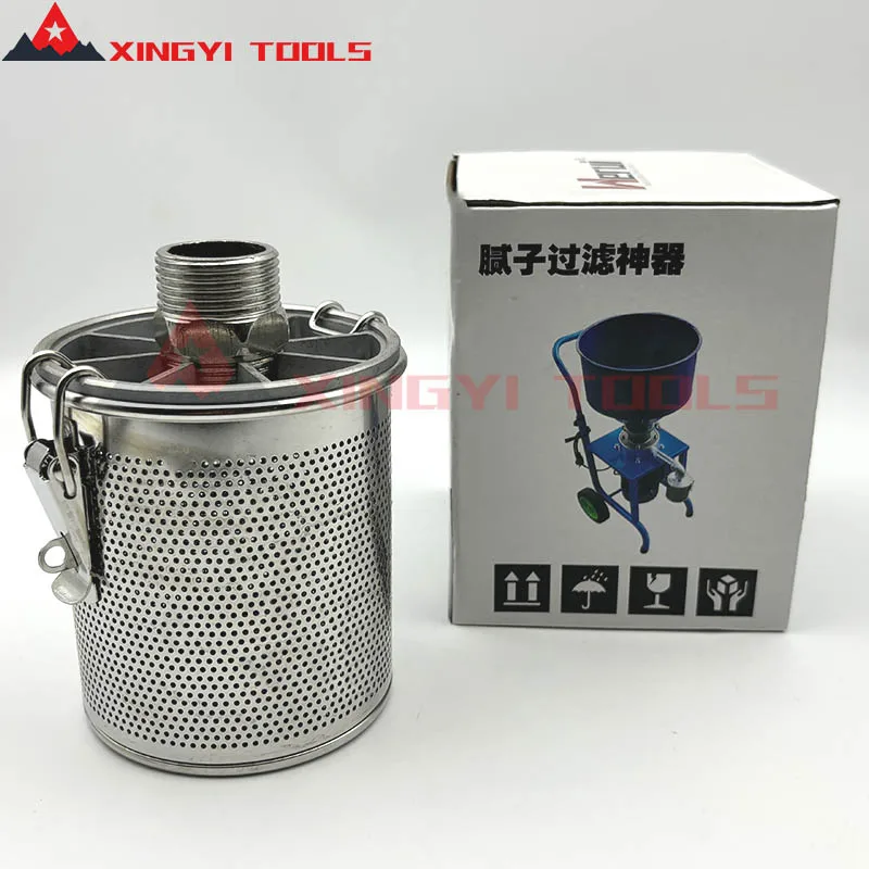 New putty powder grinder filter stainless steel putty filter with lid，Stainless Steel Basket Type Putty Filter Cylinder