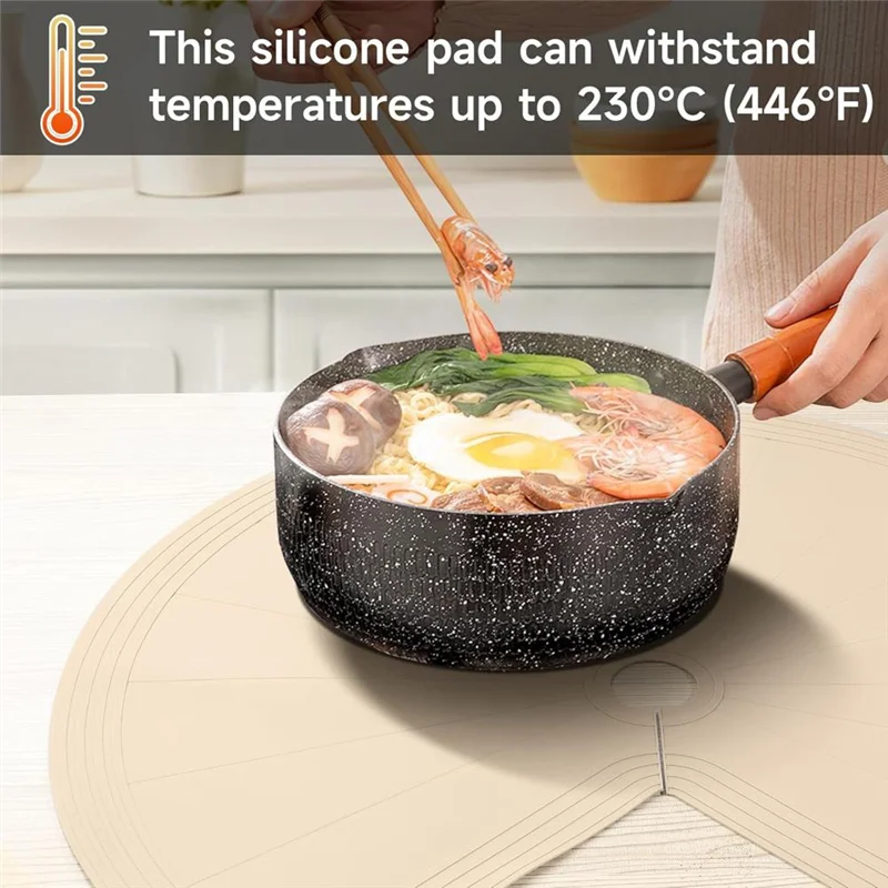 ABFY-Dual Tier Pie-Cut Lazy-Susan Shelf Liner - Waterproof, Non-Slip Thermal Protection Mat 2 PCS