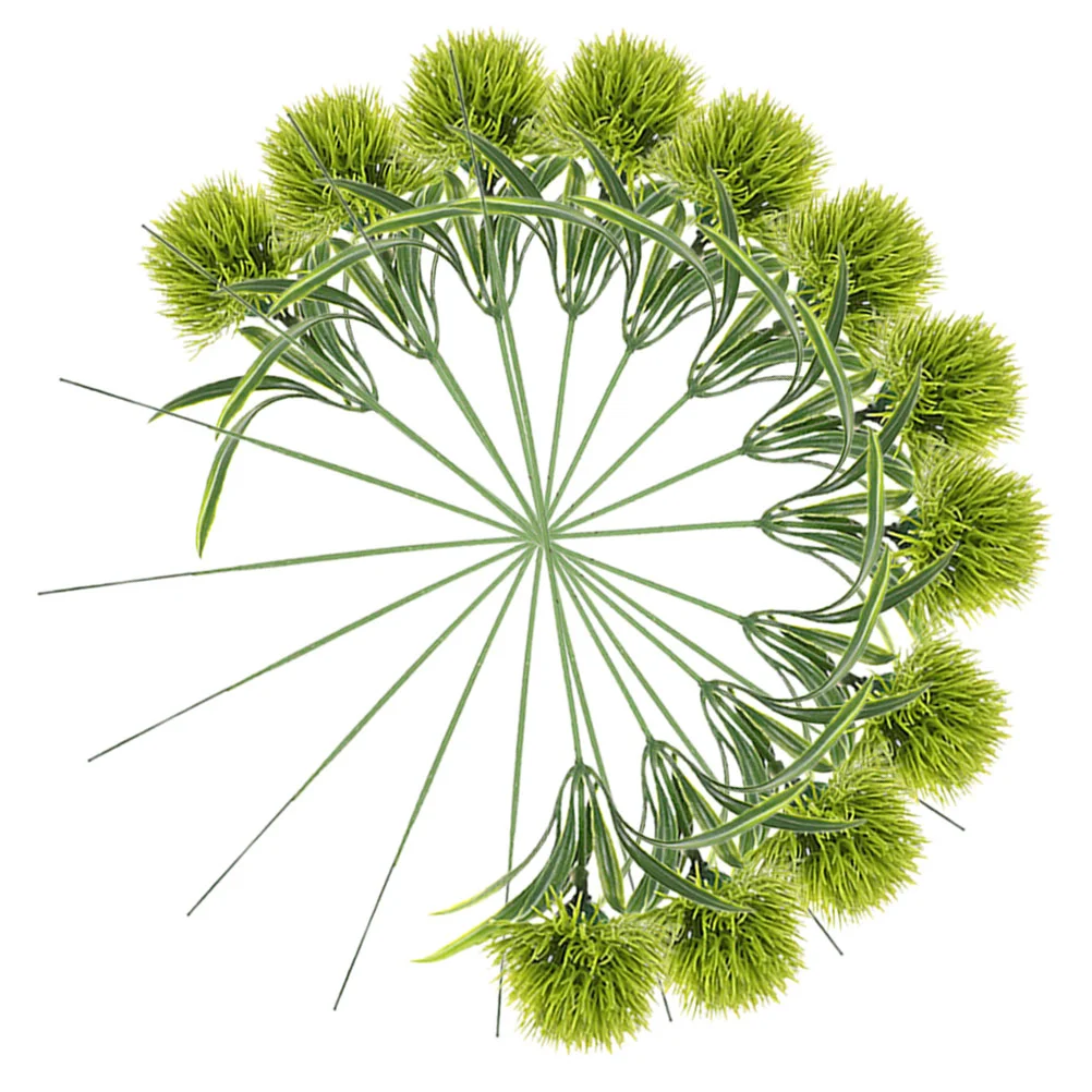 

12PCS Artificial Flowers Faux Dandelion Decoration Home Office Hotel Green Stems Indoor Photo Prop Easy Arrangement ABS Material