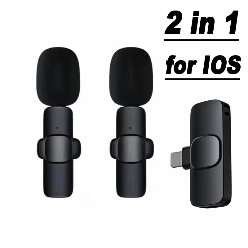 New Portable Wireless Lavalier Microphone Audio Video Recording Mini Mic Live Broadcast Noise Reduction Mic for iPhone Android