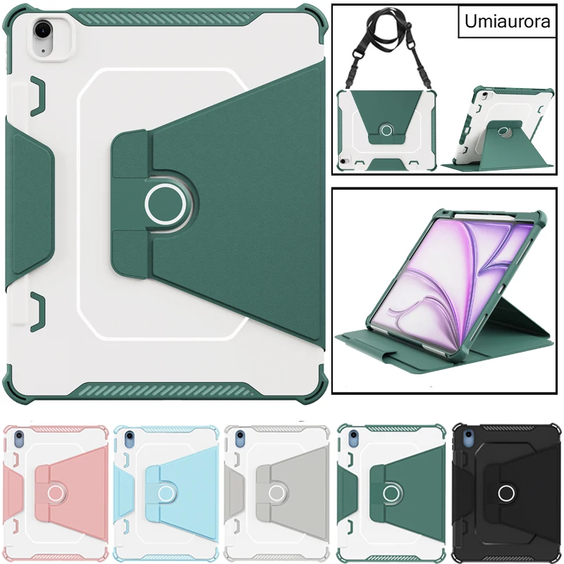 

For IPad 10 11th A16 12th Gen A19 Air 10.9 Mini A17 Pro 11 12.9 13 inch M5 M4 M3 Flip Stand Tablet Case Shockproof Rugged Funda