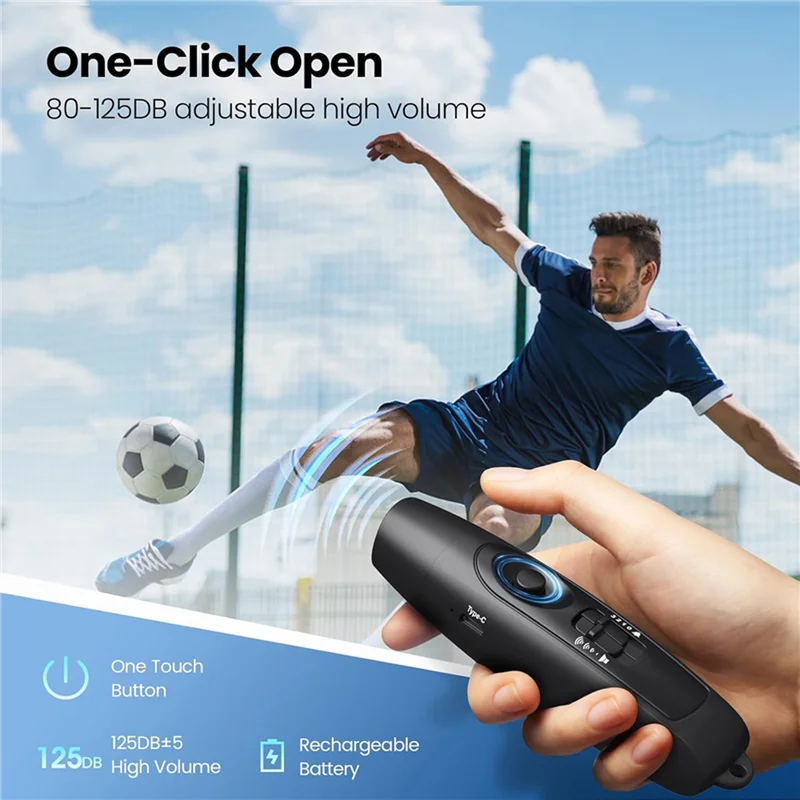 ABVO-2X 電子ホイッスル USB 充電付き、審判コーチ教師用緊急ホイッスル、アウトドアスポーツゲームキャンプ用