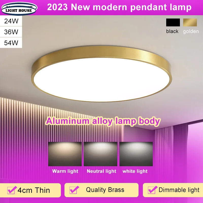 

2023 New Modern Chandelier Living Room LED Ceiling Light Round Bedroom Interior Lamp Lustre Home Accessories Wall Decor