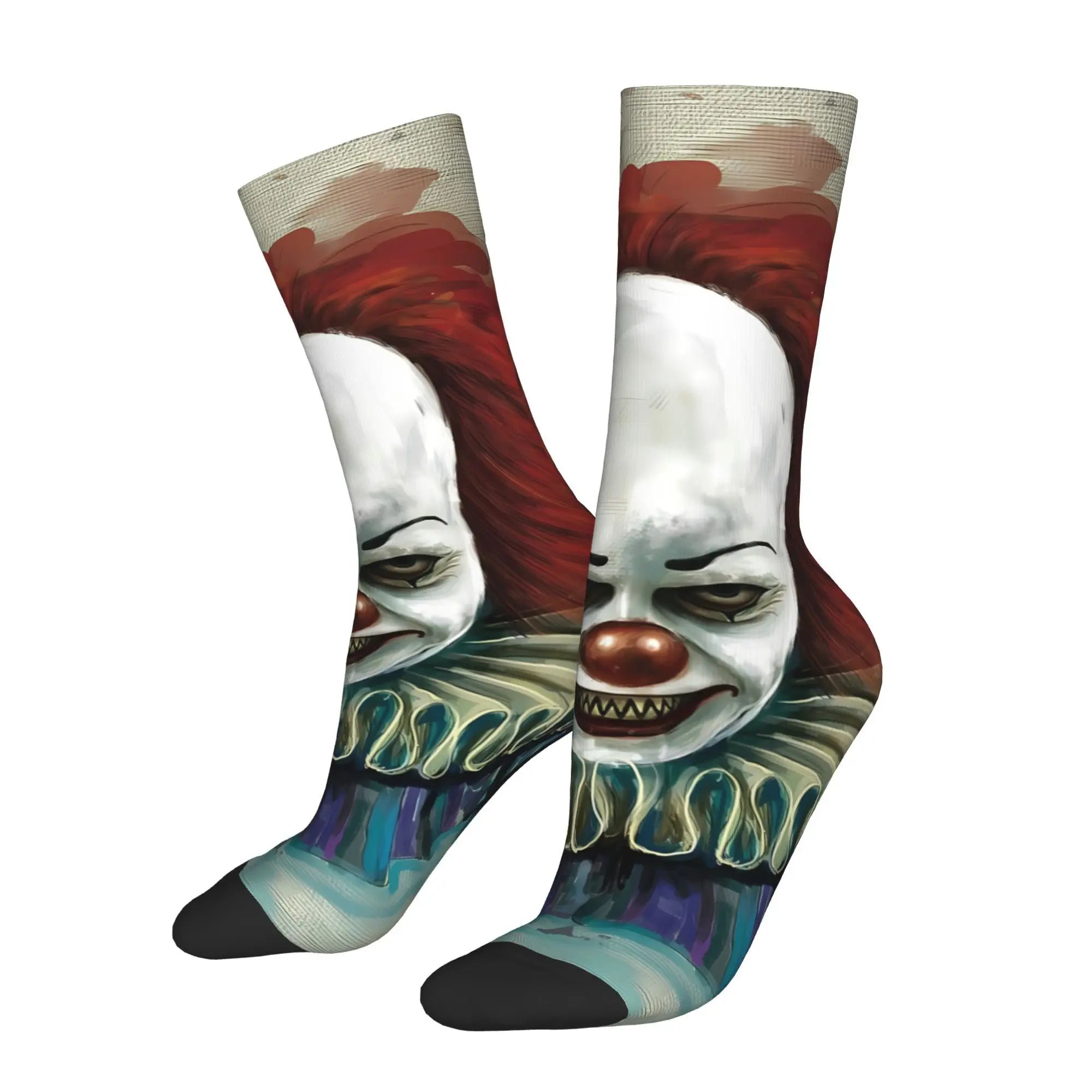 

Забавные мужские носки Pennywise Clown, бесшовные носки в стиле ретро, уличный стиль, подарочный узор с принтом