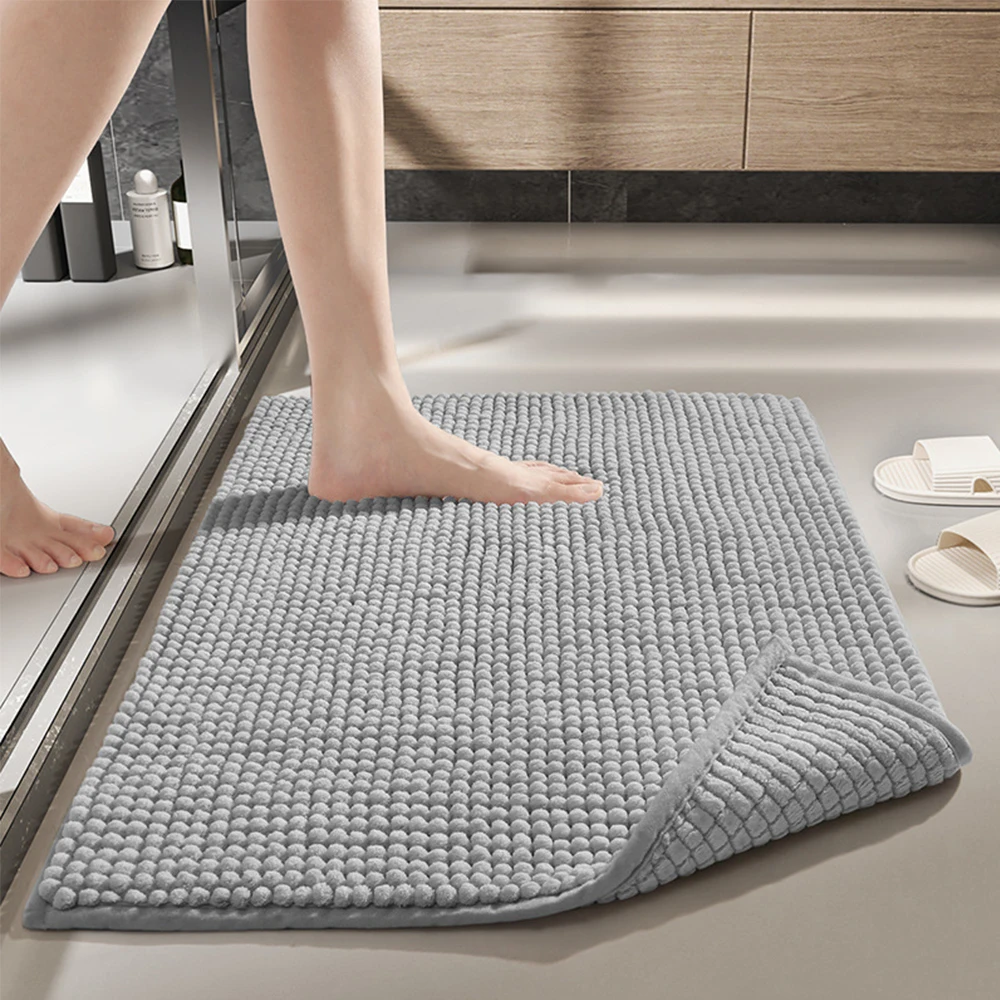 

50*80cm Thickened Chenille Floor Mat Bathroom Anti Slip Bath Mat with Super Water Absorbent Quick Dry Microfiber Shower Mats