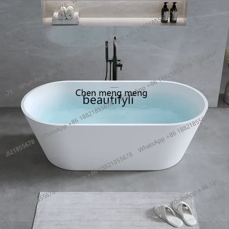 

Q178 CC Artificial stone bathtub Household freestanding integrated hotel matte Qimei stone double bathtub
