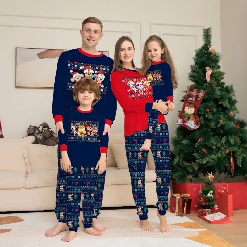 

Christmas Family Matching Pajamas Set Cartoon Print Adults Kid Baby Outfits Tops+Pants Warm 2Pcs Cute Soft Pyjamas Xmas Look