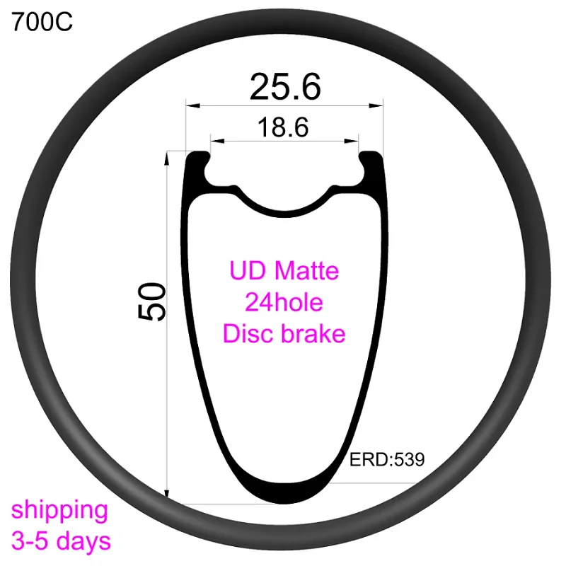 

! Быстрая отправка 3-5 дней, дорожный велосипед, карбоновый обод, дисковый тормоз, симметрия, 50 мм, 24 отверстия, 700C, бескамерные велосипедные диски