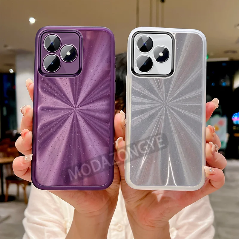 For Realme Note 50 Case Colorful Transparant TPU Cellphone Cover With Lens Films Luxury Anti Fingerprints RMX3834 Phone Case