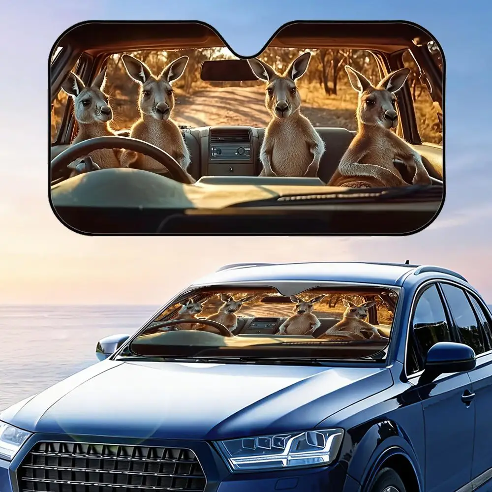 

Солнцезащитный козырек для автомобиля Kangaroos: складной, универсальный, для лобового стекла, защита от УФ-излучения, теплоизоляция, складная накидка