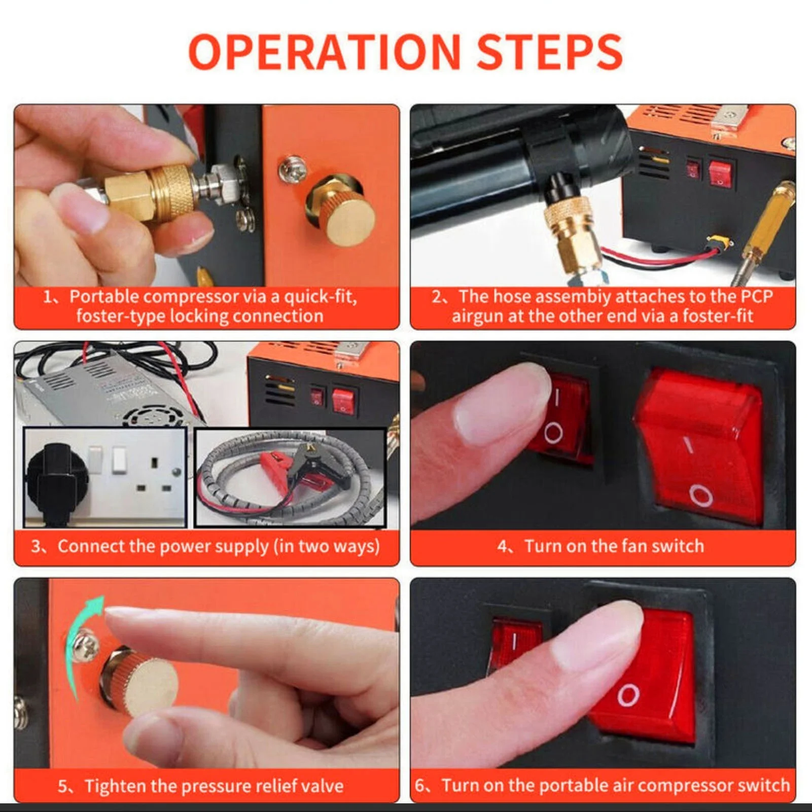 エアコンプレッサー 車用エアポンプ PCPエアコンプレッサー 高圧エアガンポンプ 内蔵電源コンバーター 12V 車用PCPコンプレッサー