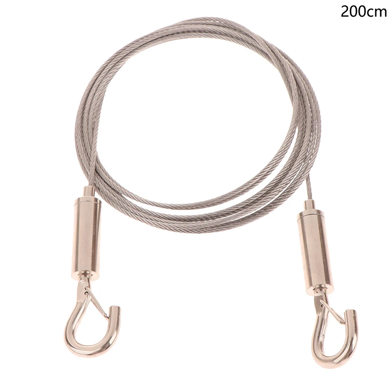 Stainless Steel Unique Lock Buckle Wire Rope Adjustable Automatic Wire Rope With Double-headed Spring Hook Hanging Wire Rope