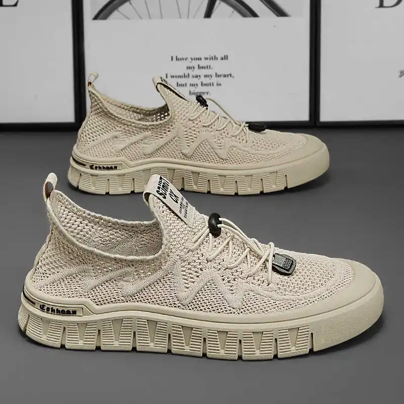 سميكة القاع الخريف الأصفر أحذية رياضية رجالية المنسوجة الملونة أحذية رجالي Boty للرجل الرياضة سلة جديدة Shoose المستجدات