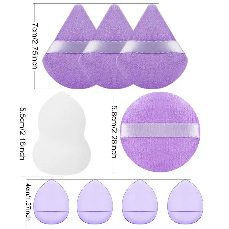 9Pcs Professional Makeup Sponge Set Soft Gentle Multi Purpose Tools For Perfect Foundation Powder And Blush Application