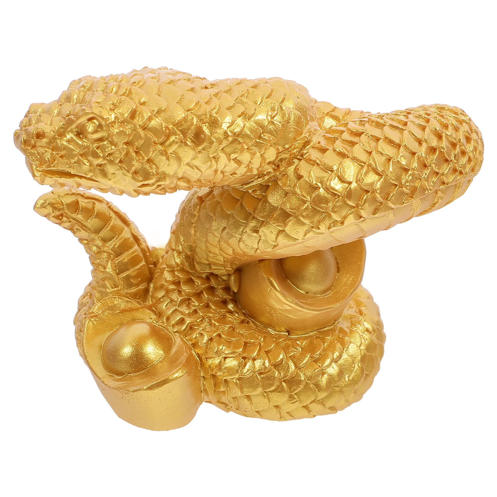 

Golden Yuanbao Snake Ornament Animal Decoration Resin Home Craft Chinese Figurine Shape Crafts Miniature Figurines Baby