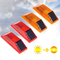 2Pcs LED Solar Strobe Warning Lamp Rechargeable Solar Night Driving Traffic Safety Caution Light Chip Control Auto Accessories