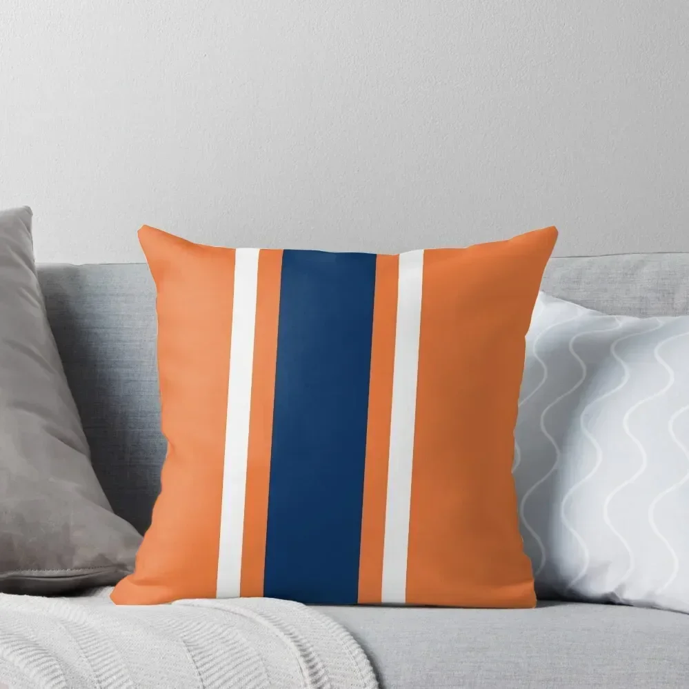 

Navy, White and Orange Vertical Power Stripe Throw Pillow Sofa Pillow Cover Pillow Case Christmas